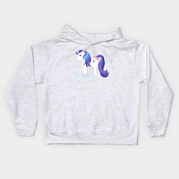 White unicorn with purple hair Kids Hoodie by RavenWolfCat